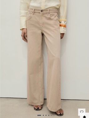 Mango Wide-Leg Jeans in Sand